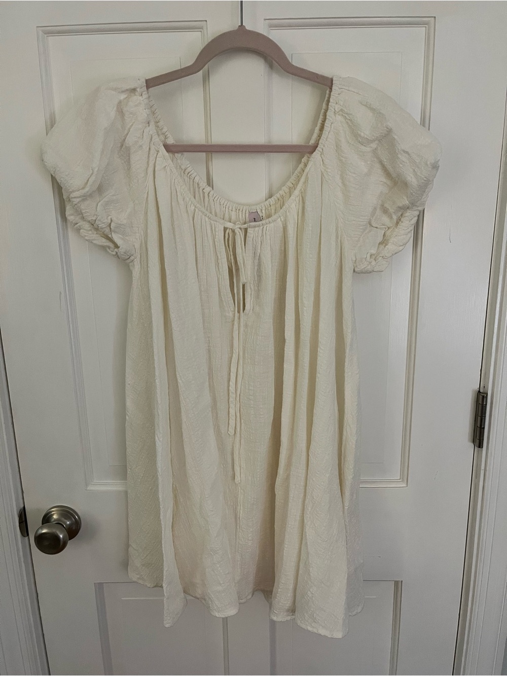 🌟 NWT Urban Outfitters Out From Under Amara Mini Dress Cream Gauze Cotton Sz Med